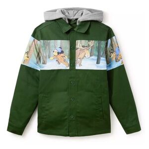 New Disney Jacket Size 3X Mickey & Friends Cotton Twill Snap Front With Hood